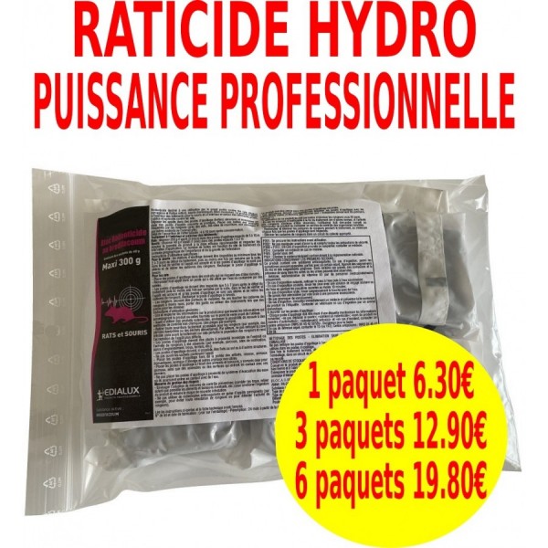 Souricide raticide blocs hydrofuges 300g